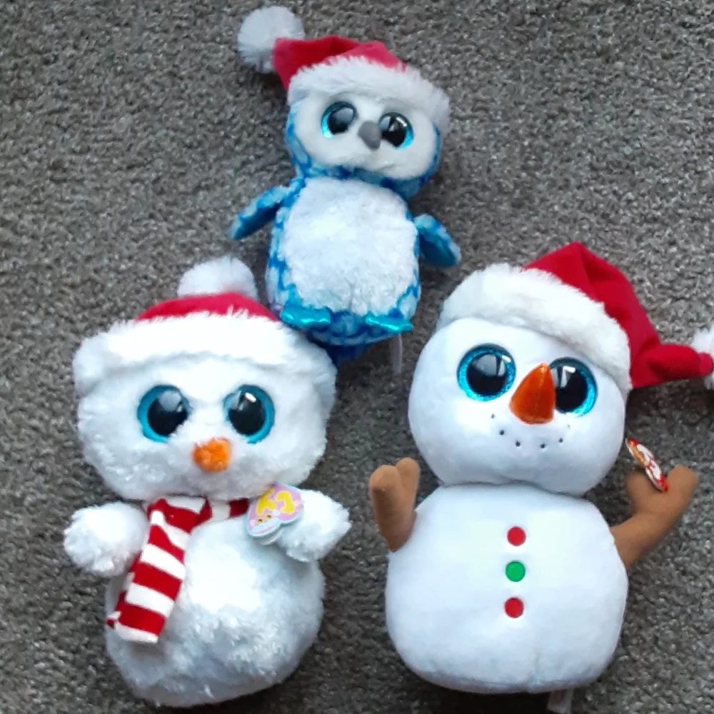 Christmas Snowmen Beanie Boos Plush